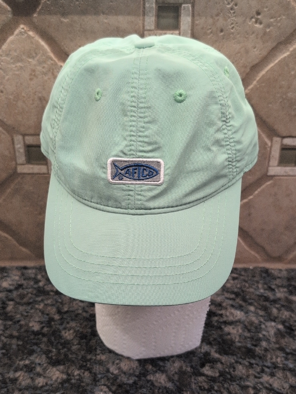 AftcobMint Green Baseball Cap with Fish Patch